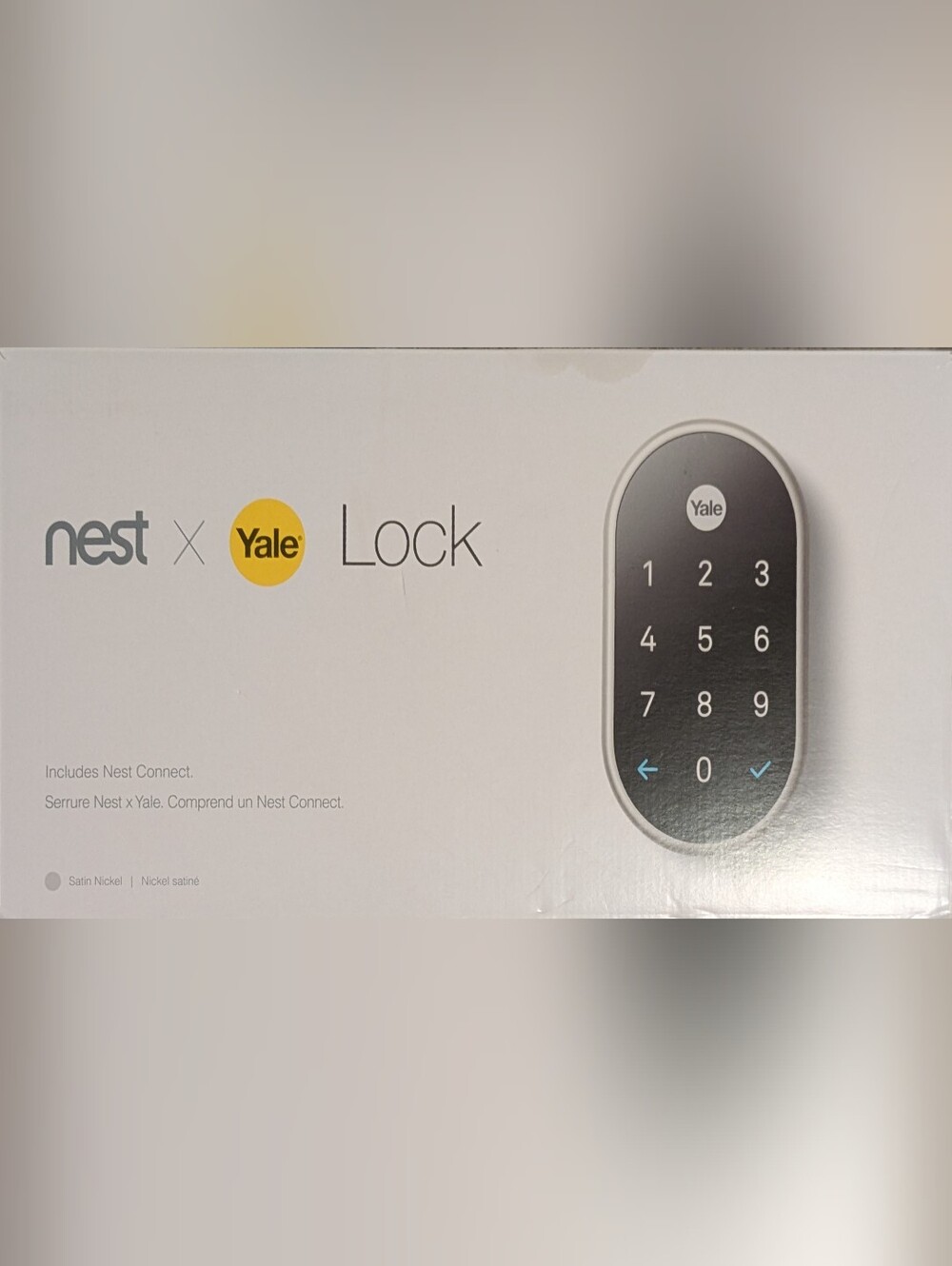 NEST X Yale Lock Keypad — Black and Silver Satin Nickel